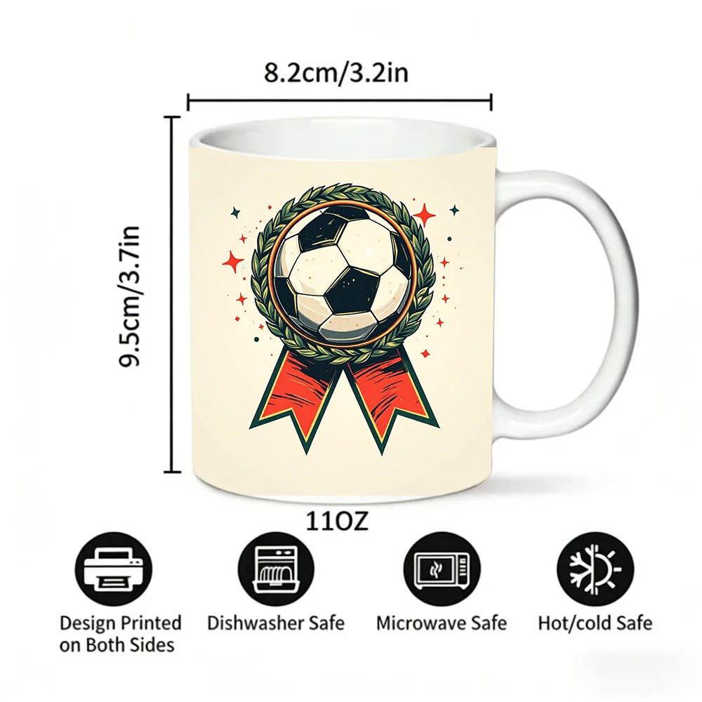 Printed Pattern - Classic Laurel Wreath & Star Ribbon Design Mug with a bottle opener function of 2026 Major Football Event