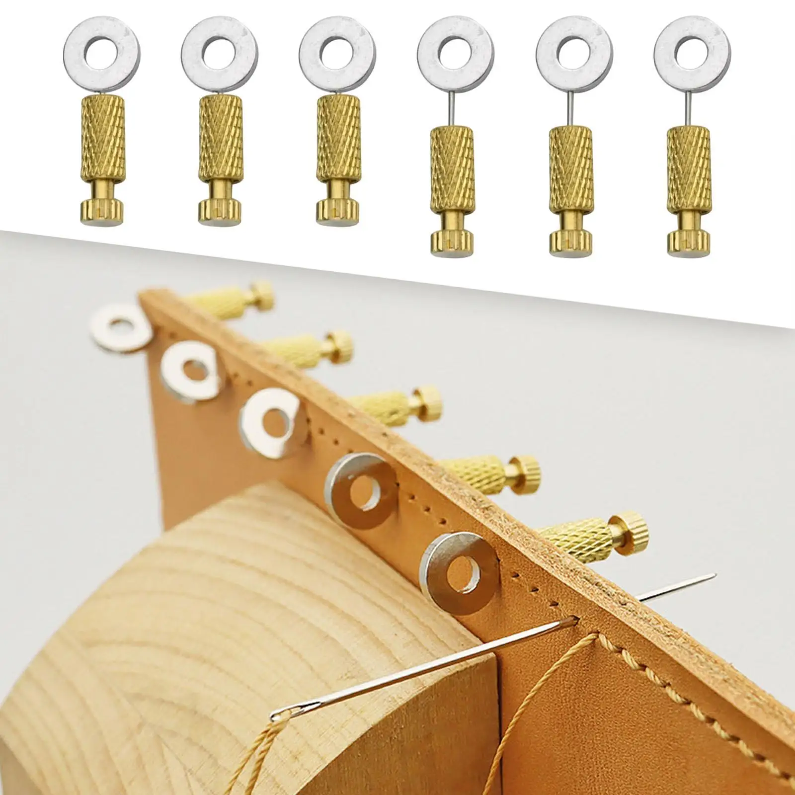 6Pcs Leather Sewing Positioning Pins Leather Stitching Tools Portable Leather Locking Pins for DIY Handmade Leather Making