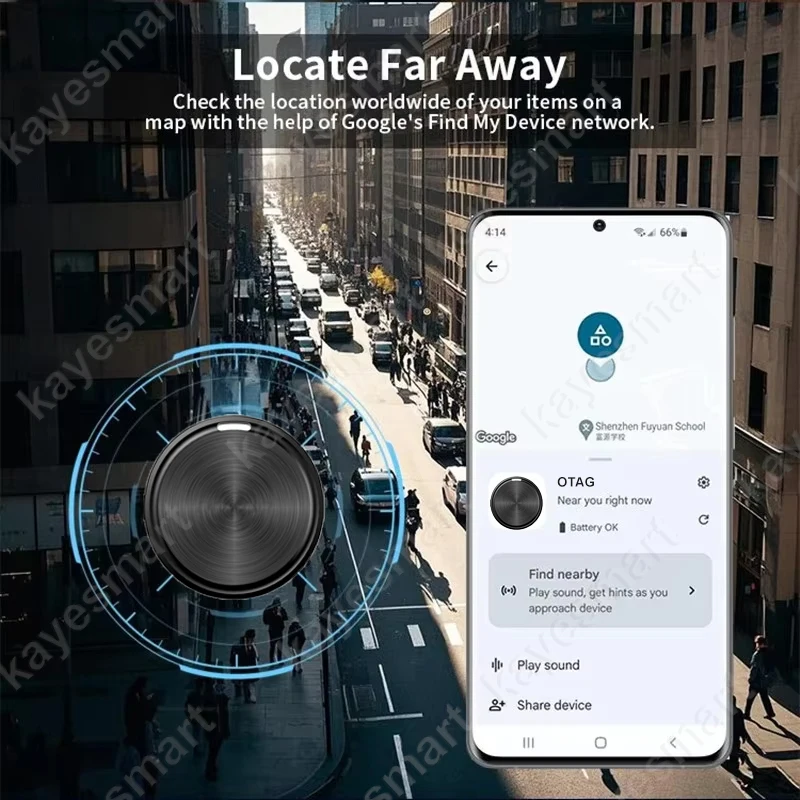 يعمل بلوتوث Mini Key Finder مع تطبيق Google Find Hub ومحفظة العلامات الذكية وجهاز مضاد للفقدان وبطارية قابلة للاستبدال لنظام Android فقط