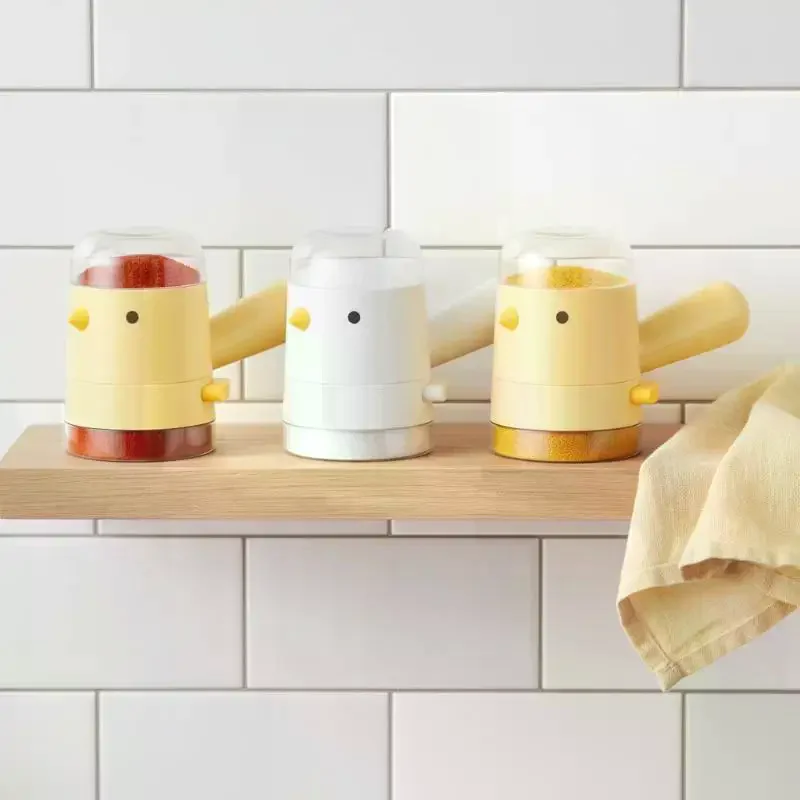 Bird-Shaped Salt Bottle: Cartoon Press-Type Quantitative Seasoning Dustproof Control Spice Jar