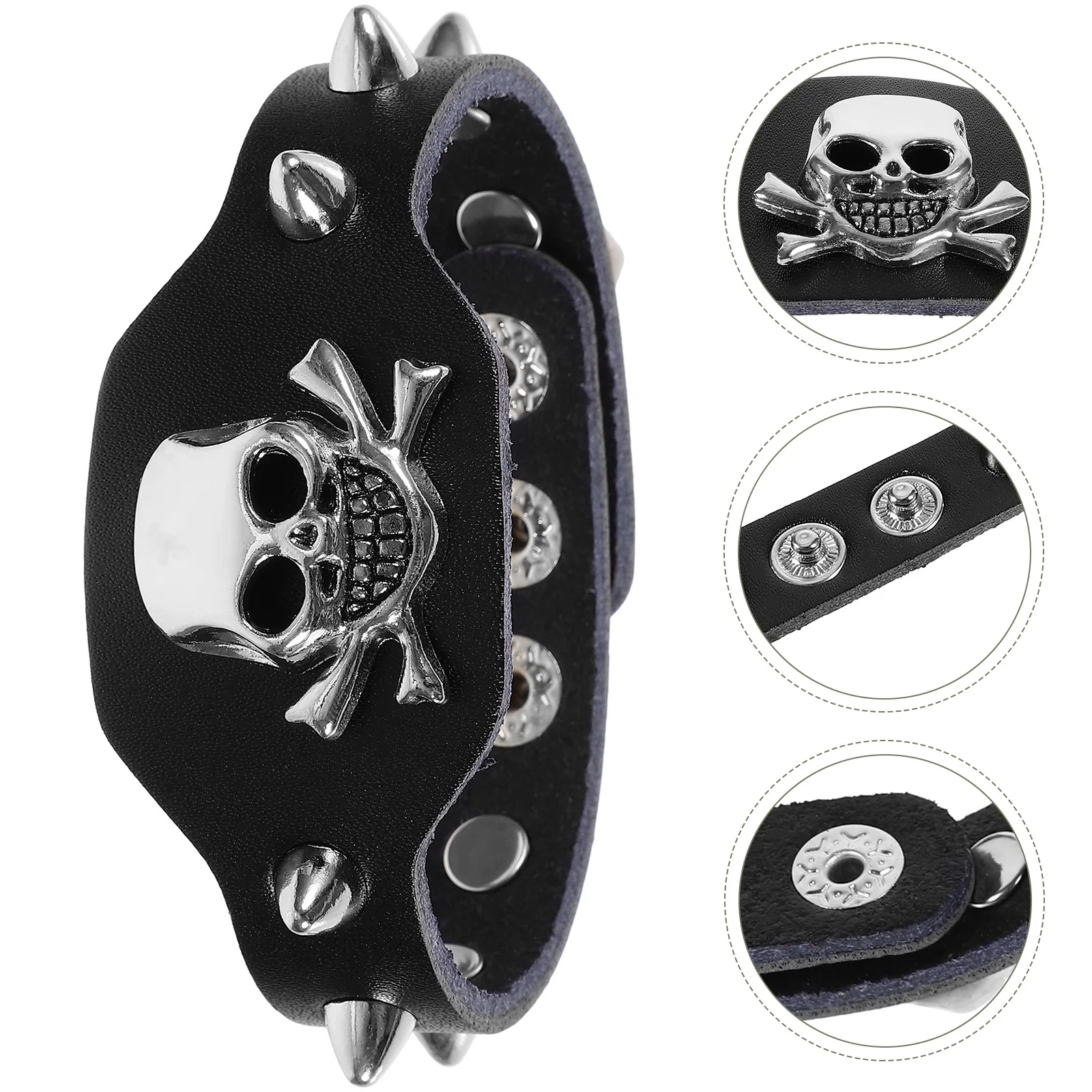 

1pc Halloween Skull Bracelet Diy Hand Ornament Lightweight Retro Alloy Wrist Jewelry Halloween Party Gift For Women