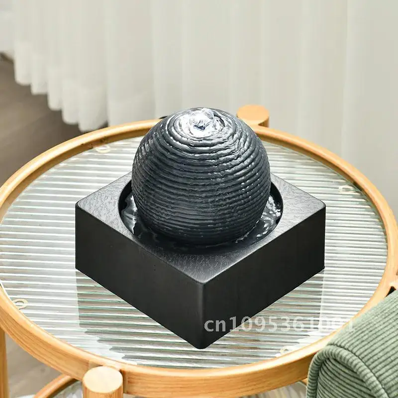 

Indoor Foundtain Tabletop Ball Fountain With LED Light Fountains Water Decoration Home Office Relaxation Meditiation Desktop