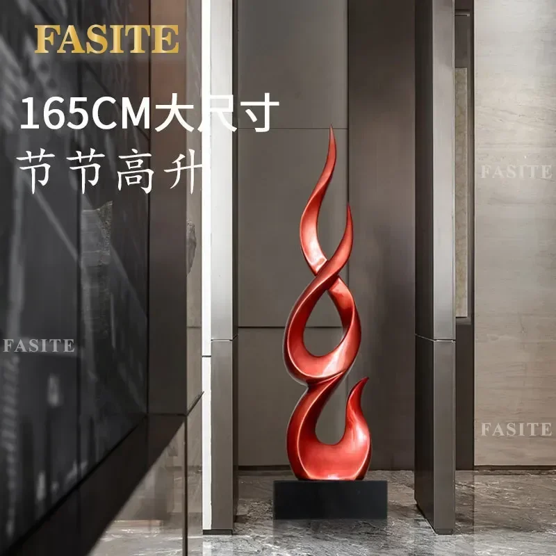 For Large Floor to Ceiling Rising Hotel Lobby Ornament Modern Simple Sales Office Decoration Electroplating Sculpture