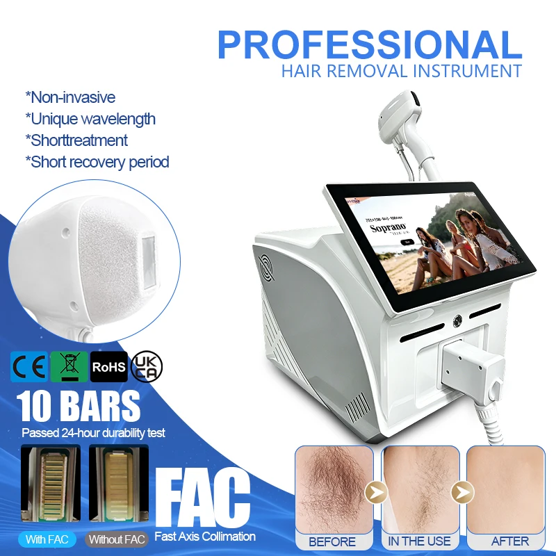 2026 Professional 5000w Soprano Diode Laser Hair Removal 4 Waves 755 940 1064 808nm CE Certificate Alexandrite Device Permanent