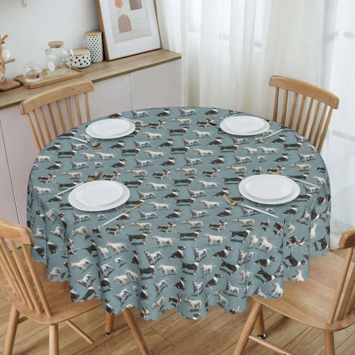 Round Tablecloth Tablecloth 60 inches Kitchen Dinning Table Cloth Spillproof Animal Table Covers