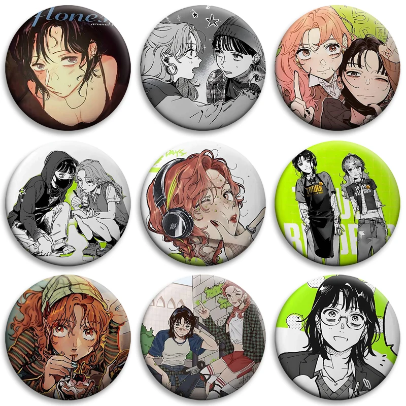 Anime The Guy She Was Interested in Wasn't A Guy At All Creative Character Badge Enamel Pins Handmade Brooches Clothes Bag Decor