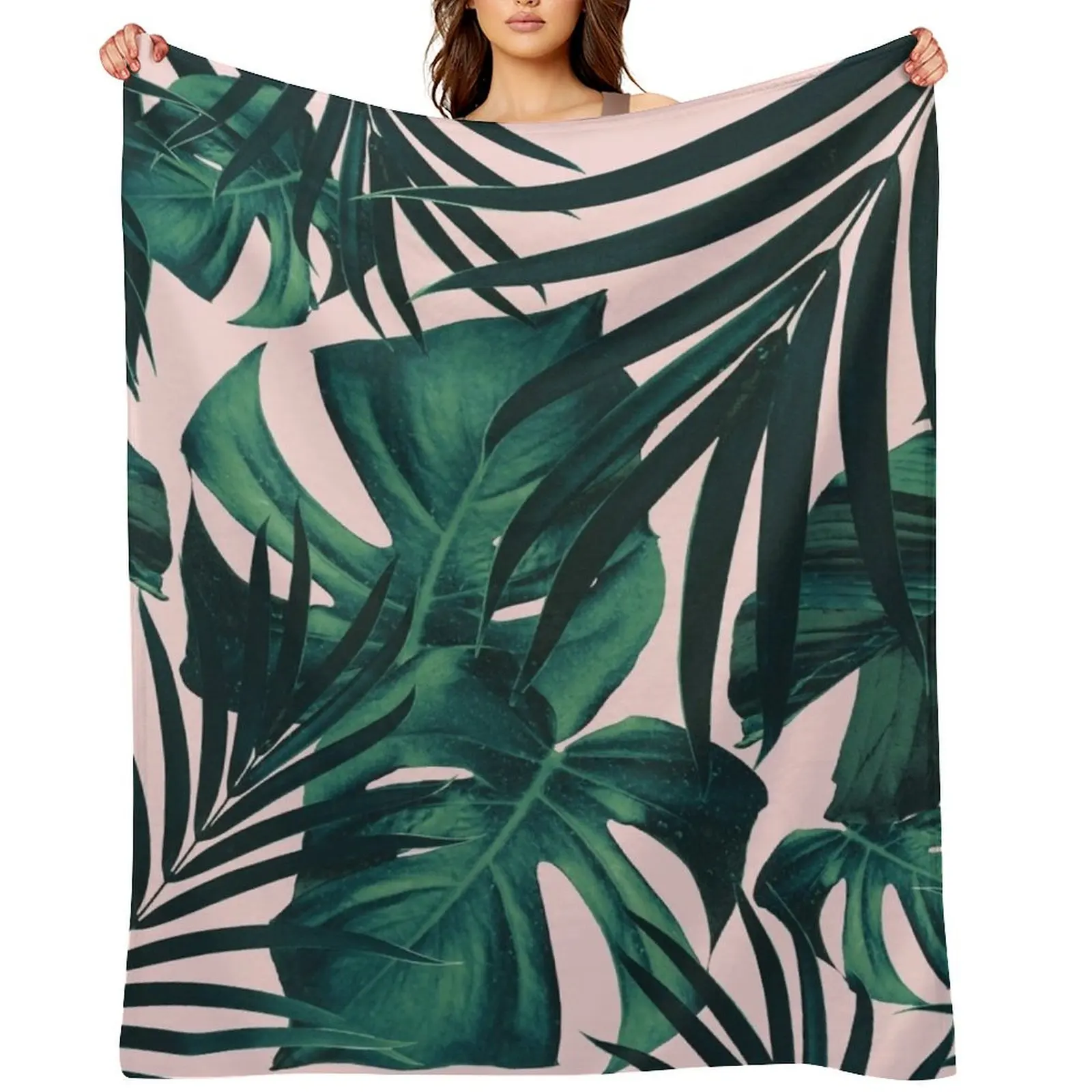 

Tropical Jungle Leaves Pattern #5 #tropical #decor #art Throw Blanket Retros Soft Beds Comforter Weighted Blankets