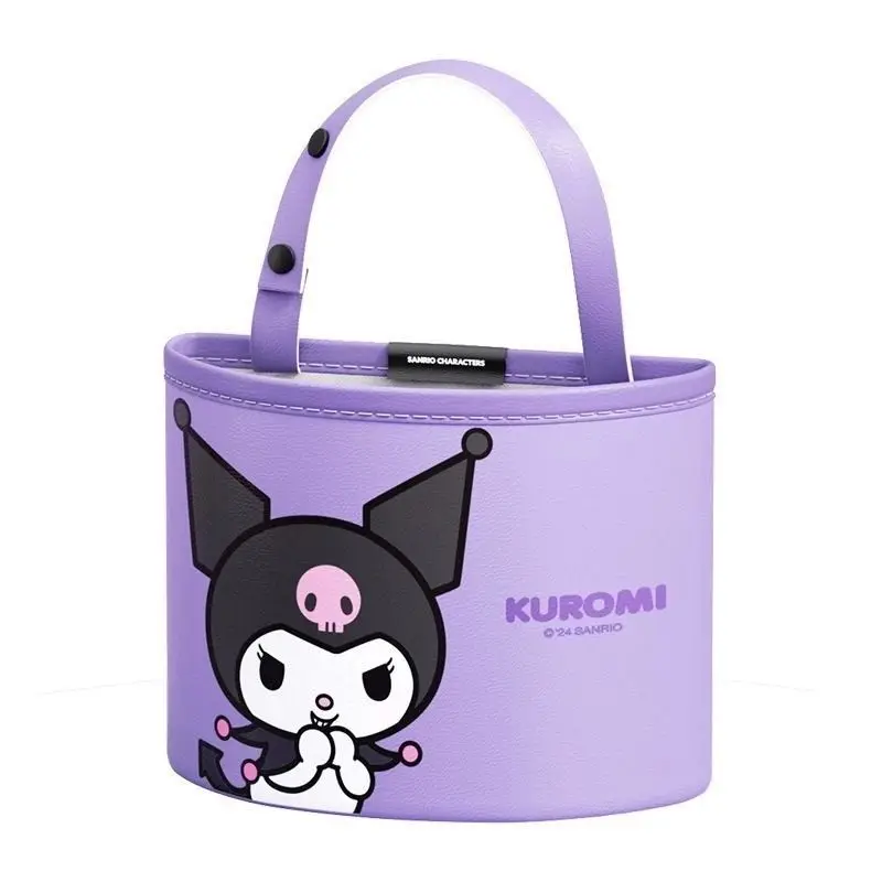 Sanrio Kuromi New Style Cute Car Trash Can Multifunctional Cartoon Creative Foldable Umbrella Paper Towel Storage Storage Bag