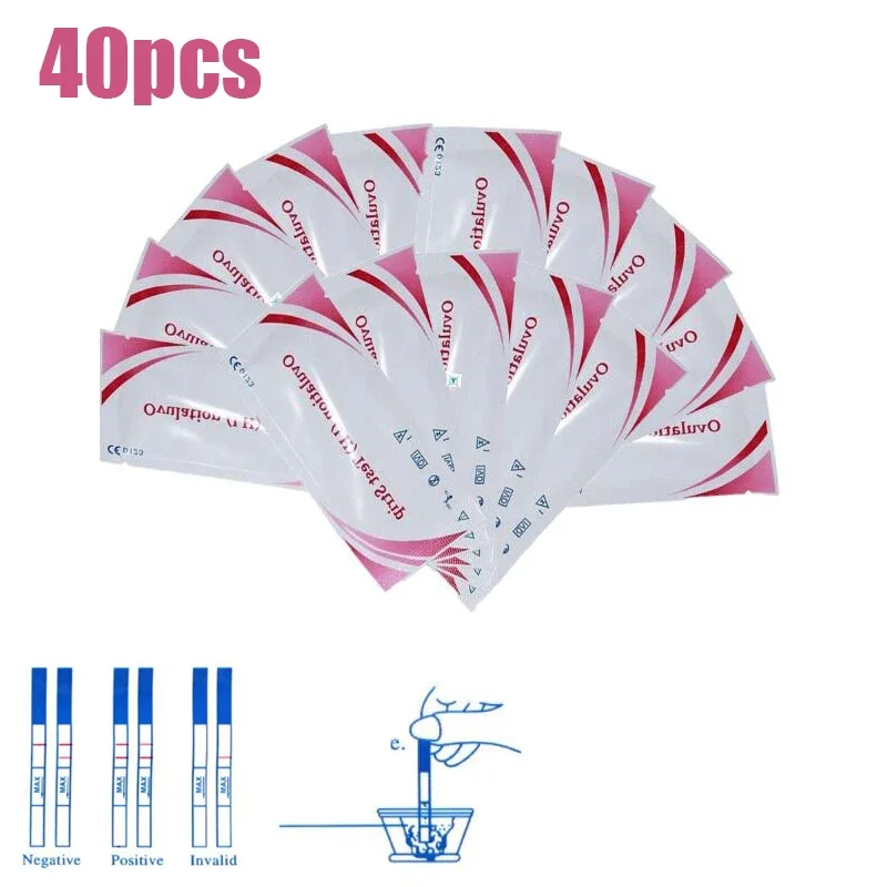 40Pcs LH Ovulation Tests Over 99% Accuracy Test Sensitive Fertility Predictor Household Strips Urine Test Strips First Response