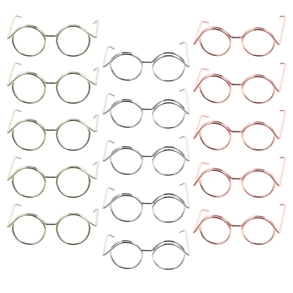 15 Pcs Miniature Glasses Baby Girls Accessories Copper Wire Fashion Sunglasses Props for