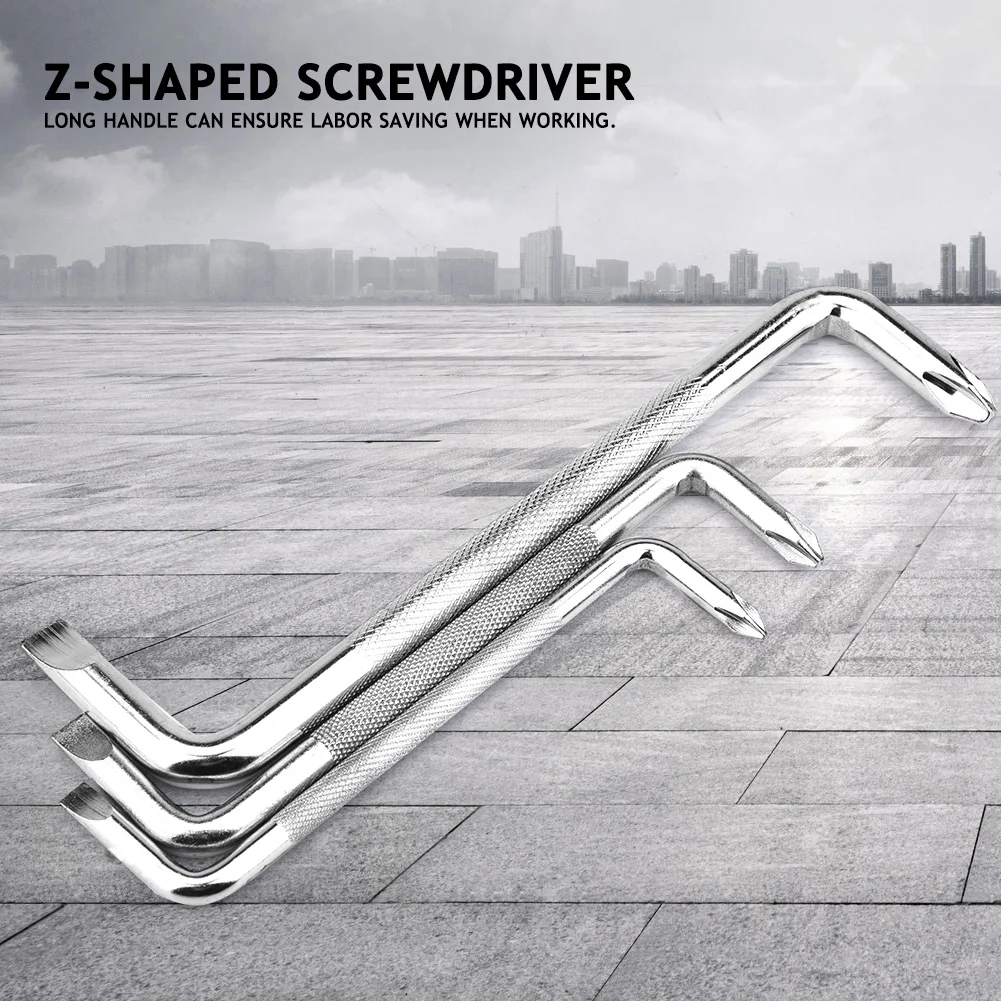 Offset Screwdriver Set, ângulo direito, cabeça dupla, Z Shaped, 3pcs