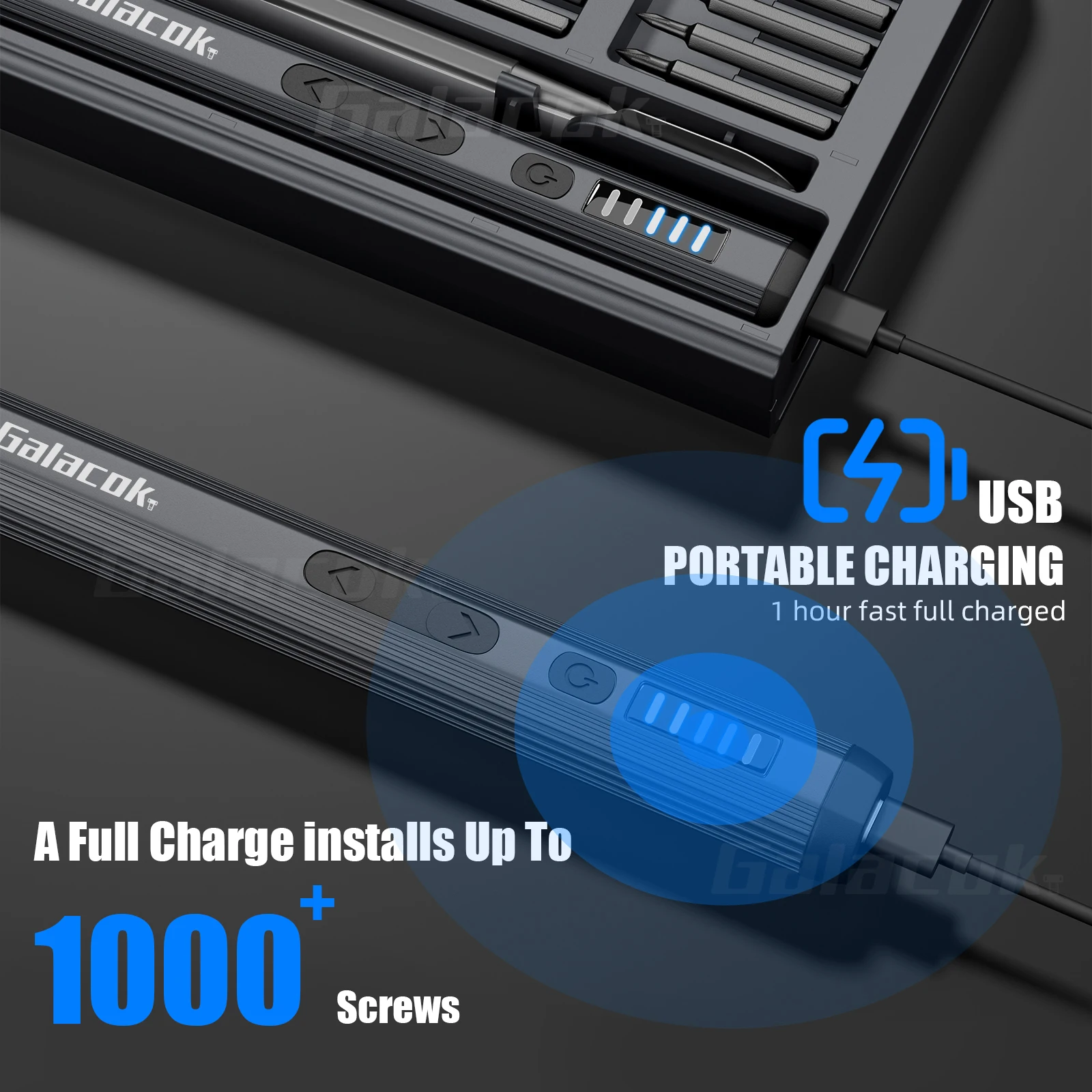 68/76 in 1 Electric Screwdriver Set with 64 Precision Magnetic Bits, 4 LED Lights 5 Torque Settings for iPhone Glasses Watches