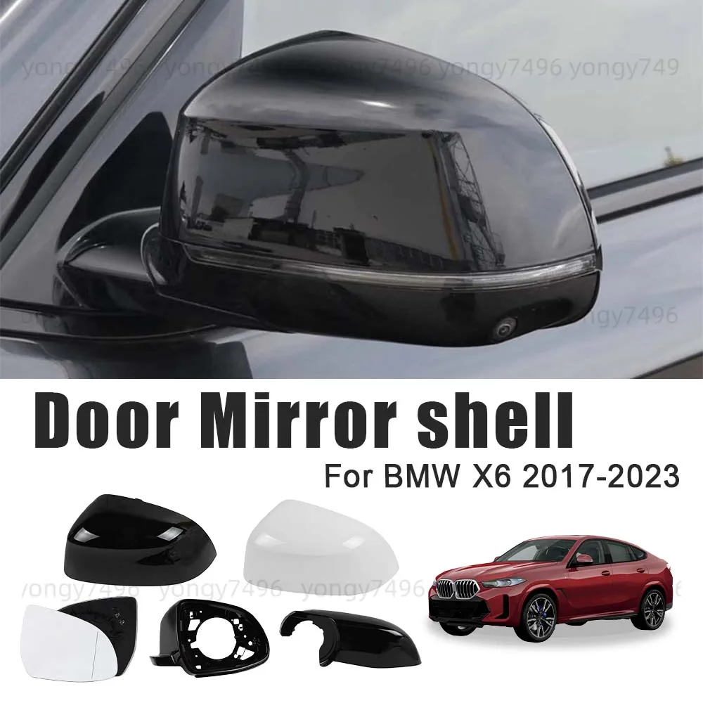 

Cars Accessories Door Mirror Shell For BMW X6 2017-2023 Protective Cover Picture Heated Lens White Black Car Decoration Replace
