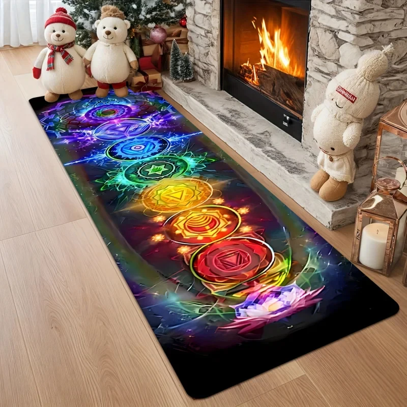 

Коврик для йоги VIKAMA Rainbow Lotus, утолщенный, нескользящий, с семью чакрами, для практики медитации в помещении