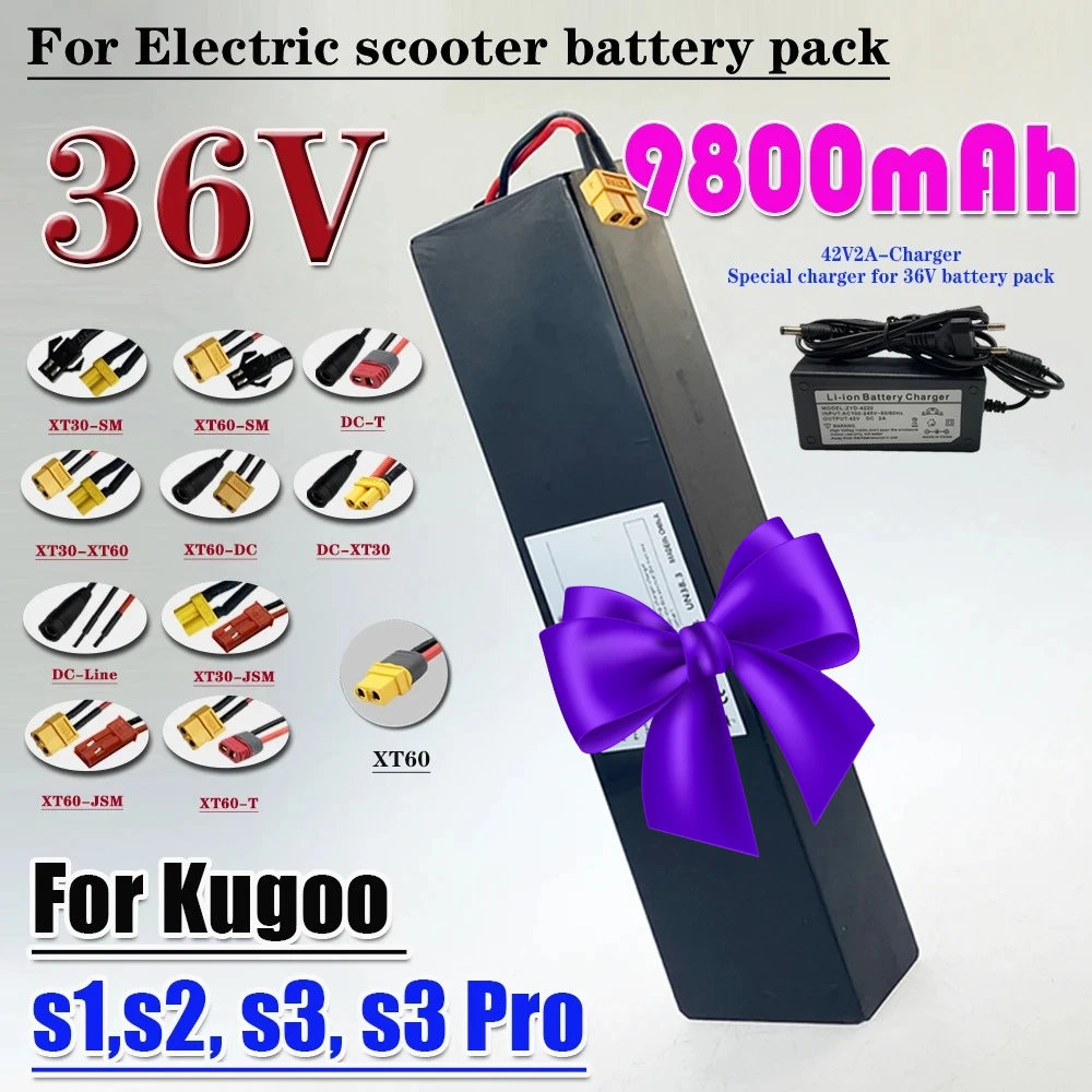 18650 Lithium-Ion Battery Pack 10S3P 36V 9000mAH  Suitable for KUGOO S1 S2 S3 Electric Scooters etc accessories with BMS+charger