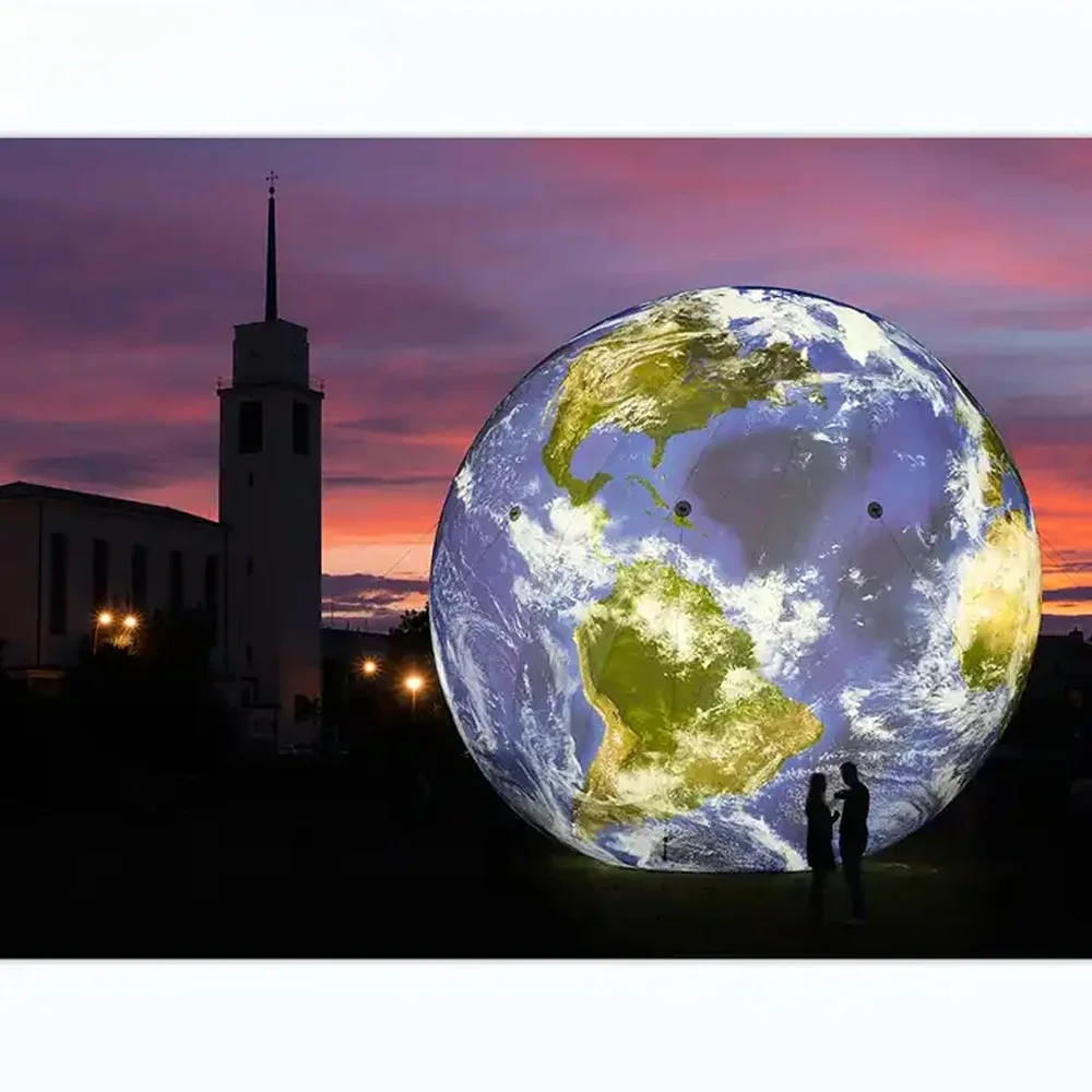

Space Theme Party Decoration Big Inflatable Earth Globe Ball With Led Lamp Hanging Giant Inflatable Planet Balloon