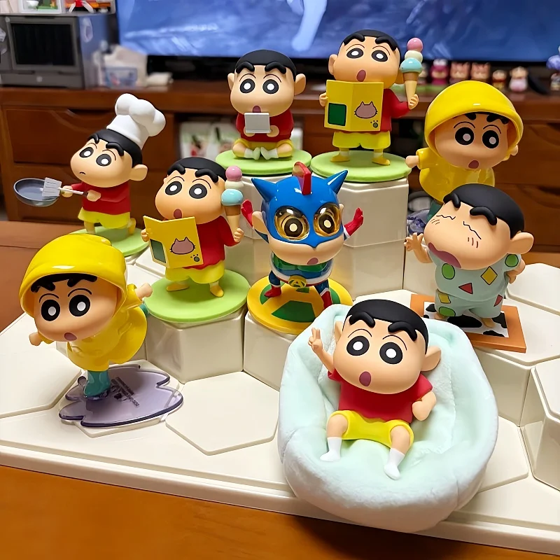 

Genuine Crayon Shin-Chan'S Cozy Weekend Series Blind Box Kawaii Shin-Chan Action Figure Surprise Box Desktop Decor Gift Toys