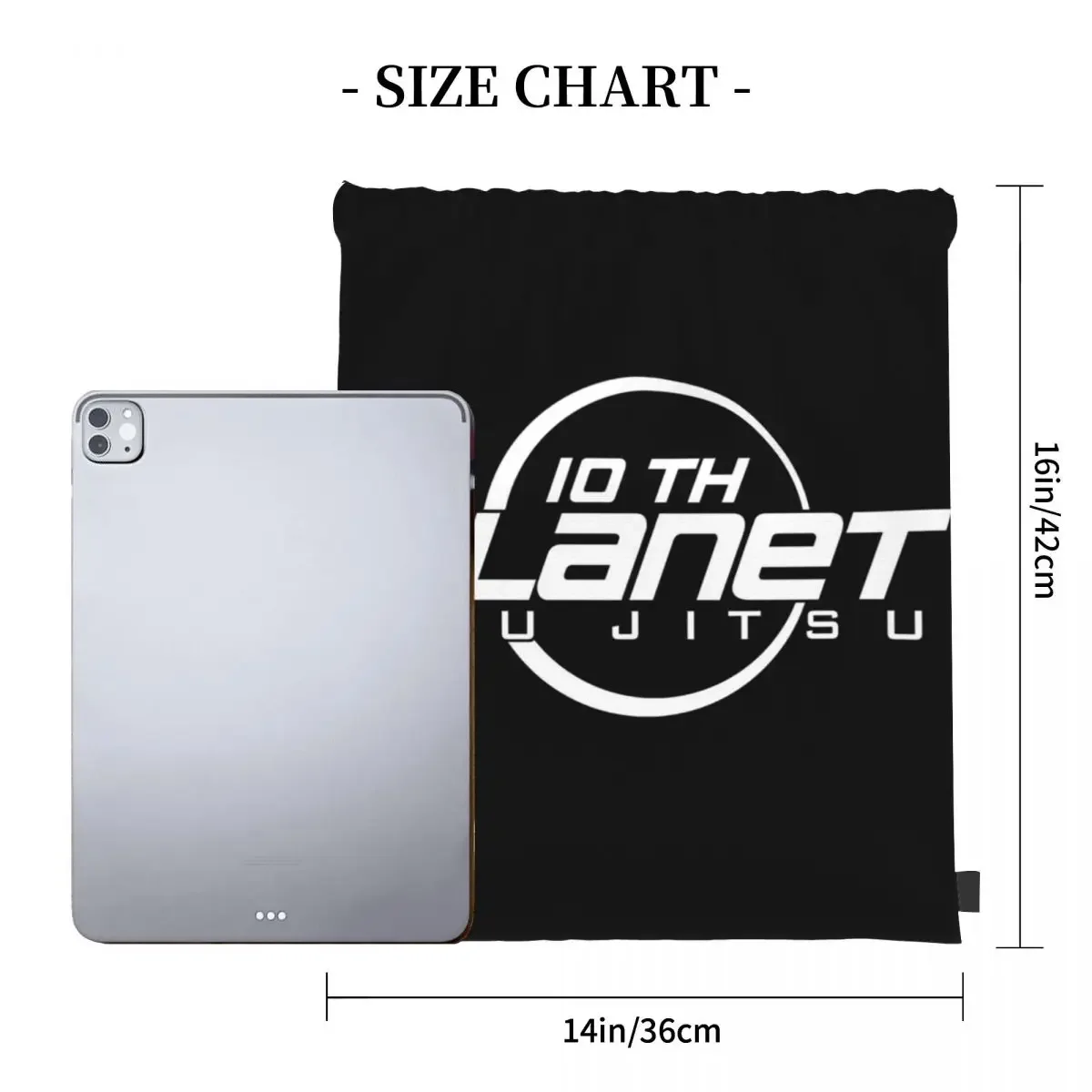 10th Planet Jiu-Jitsu (White) Backpacks Portable Drawstring Bag Drawstring Bundle Pocket Sports Bag BookBag For Man Woman School