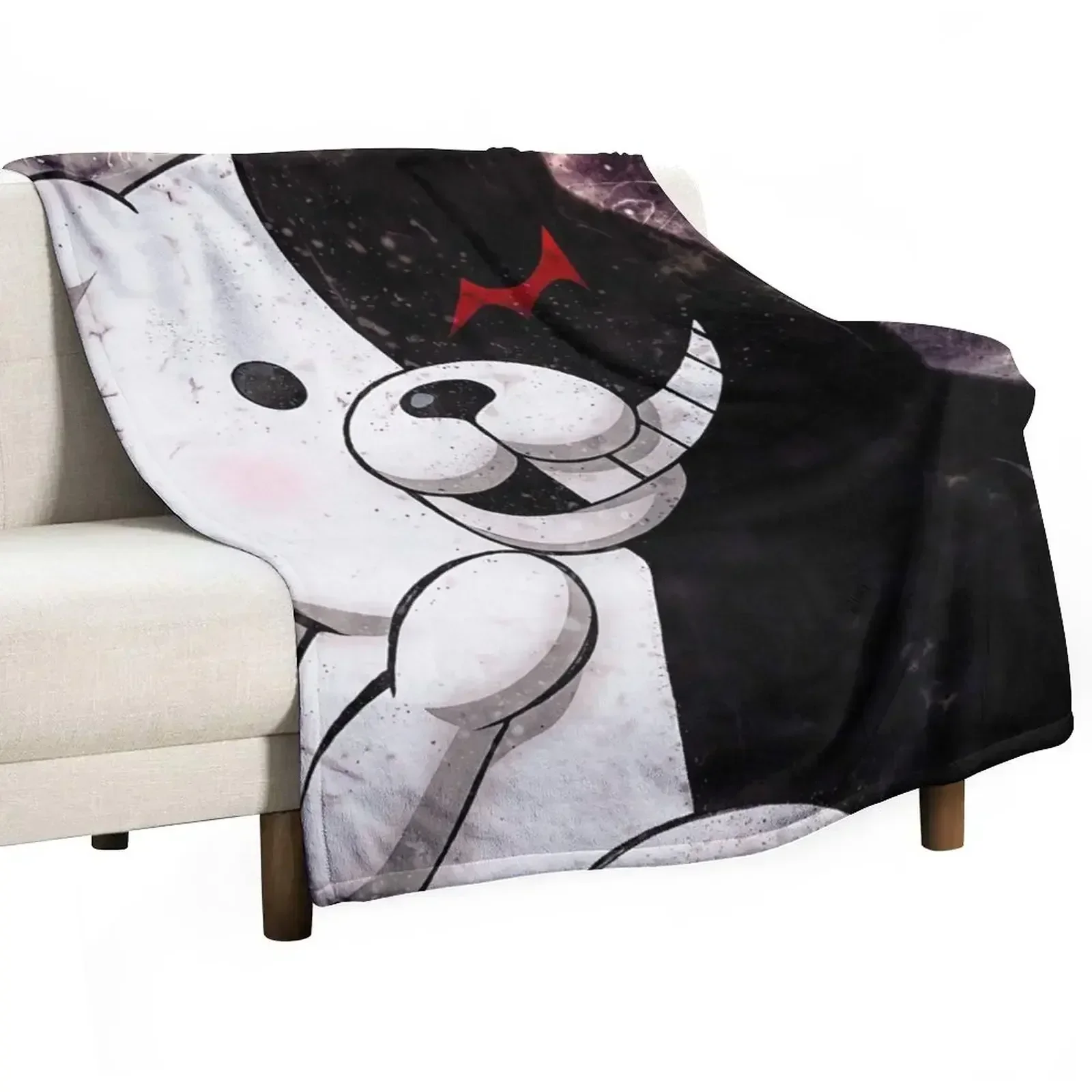 Danganronpa Monokuma Throw Blanket Soft Plush Plaid Flannel Fabric Thin Hairy Nap Beautifuls Blankets