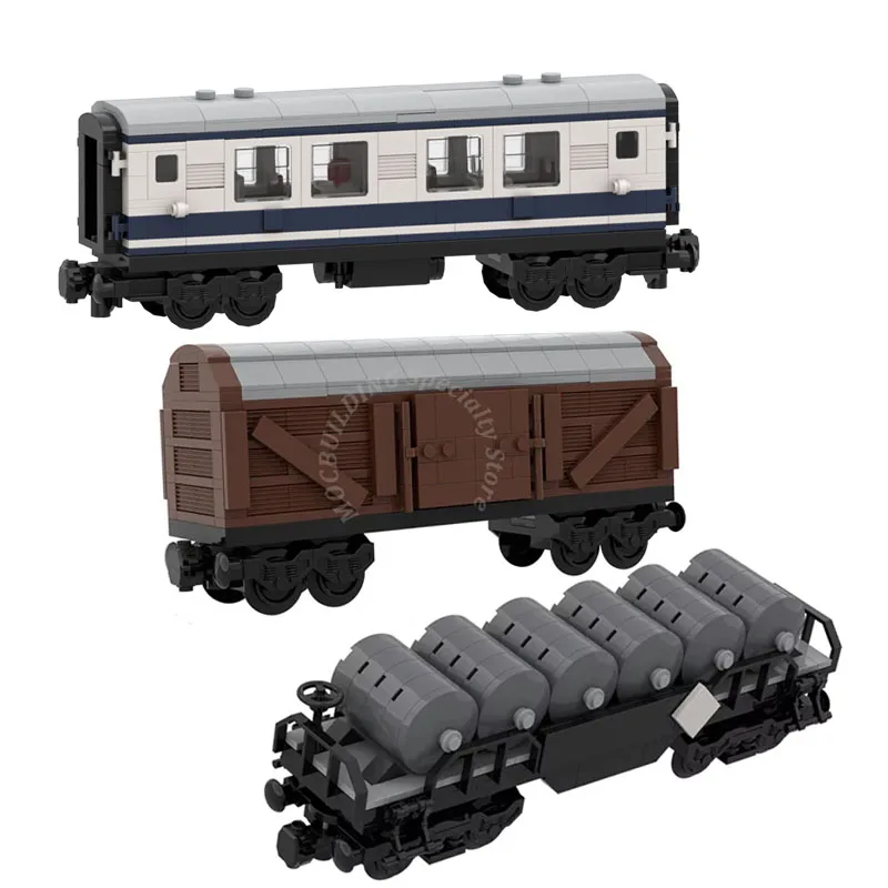 Tank Flat Car Wagon Model Railway Accessories MOC Building Blocks Diy Assemble Bricks Toys  Display Construction Christmas