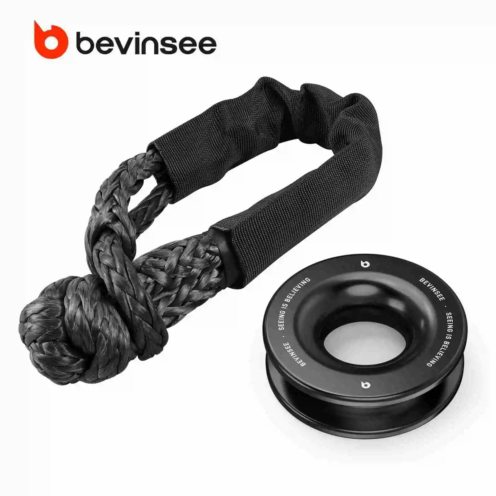 

Heavy Duty Recovery Ring Soft Shackle Tow Winch Rope 30000 kg/66000lb for ATV UTV SUV Truck Off-Road Vehicle Recovery