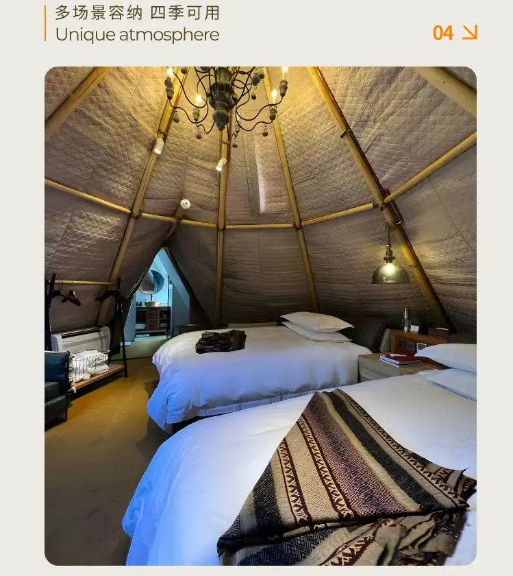 Camping base tent scenic spot wild luxury thermal insulation warm wind and rain