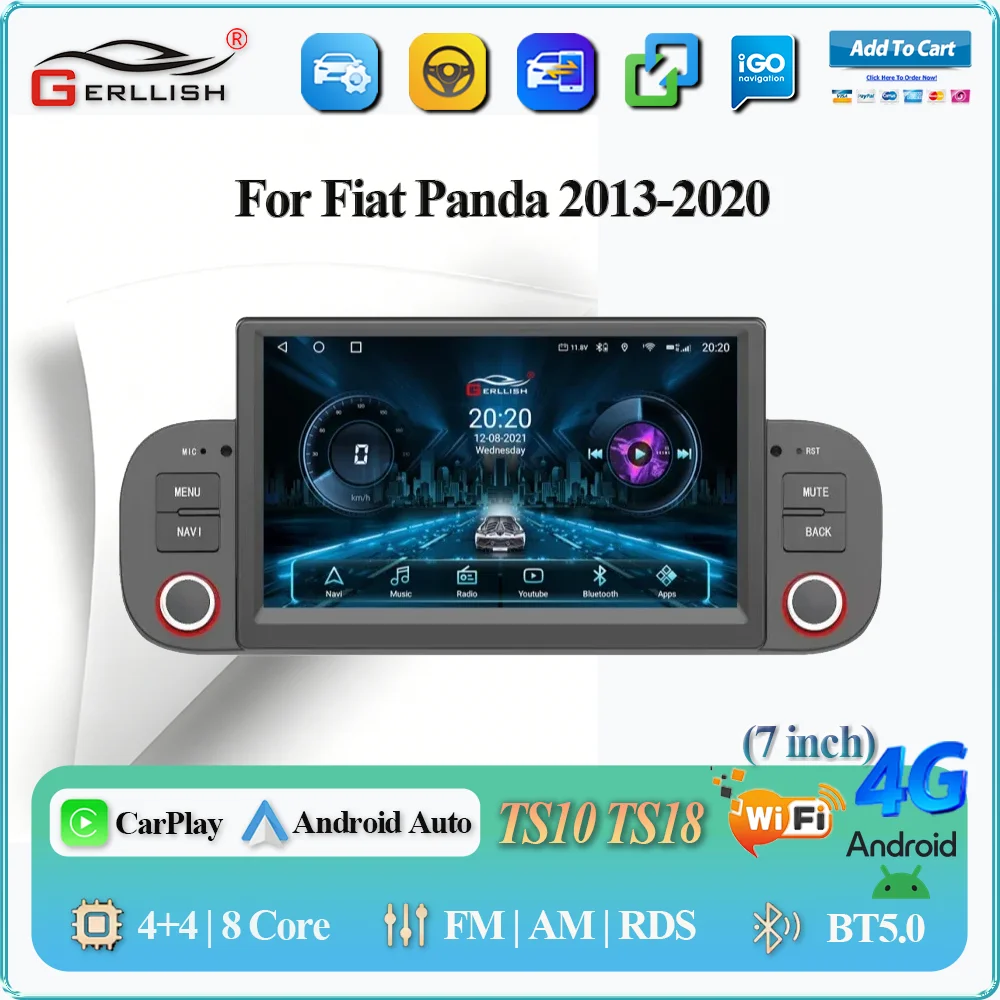 

Android Auto Radio For Fiat Panda 2013-2020 All-in-one Car Multimedia Video Player Wireless CarPlay 4G GPS Navigation Head unit