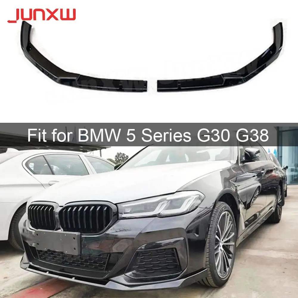 

2PCS ABS Gloss Black/Matte Black/ Carbon Look Car Front Bumper Lip Splitters Spoiler For BMW 5 Series G30 G38 M Sport 2021 2022