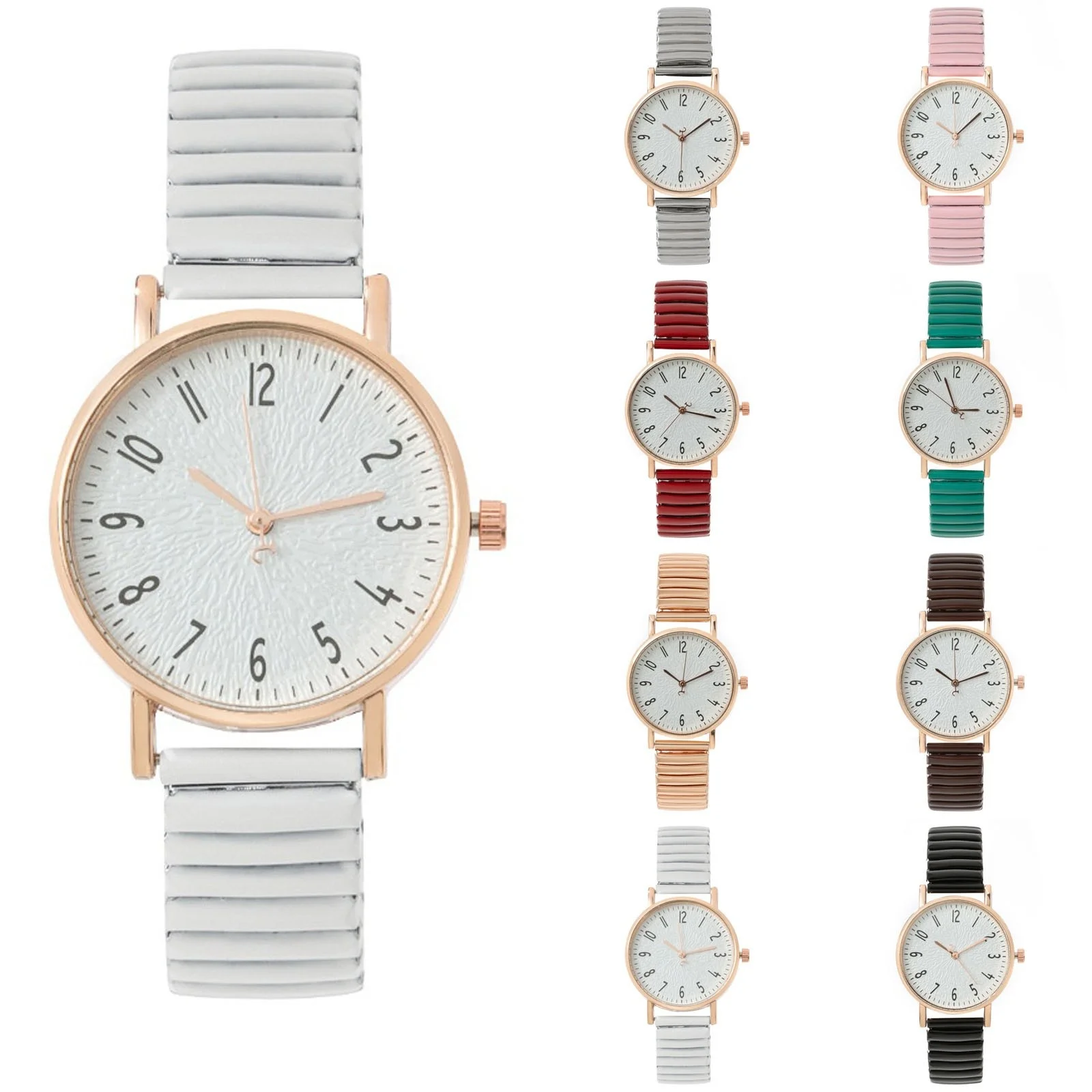 

Женские модные трендовые часы, простой стиль, эластичный ремешок, классические кварцевые часы с круглым циферблатом, женские элегантные темпераментные украшения рук