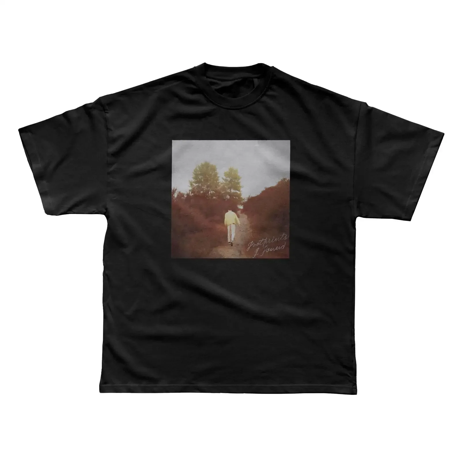 David Kushner Footprints I Found Deluxe T shirt vintage Washed fashion Soft Top For Everyday Wear Slightly Breathable Casual