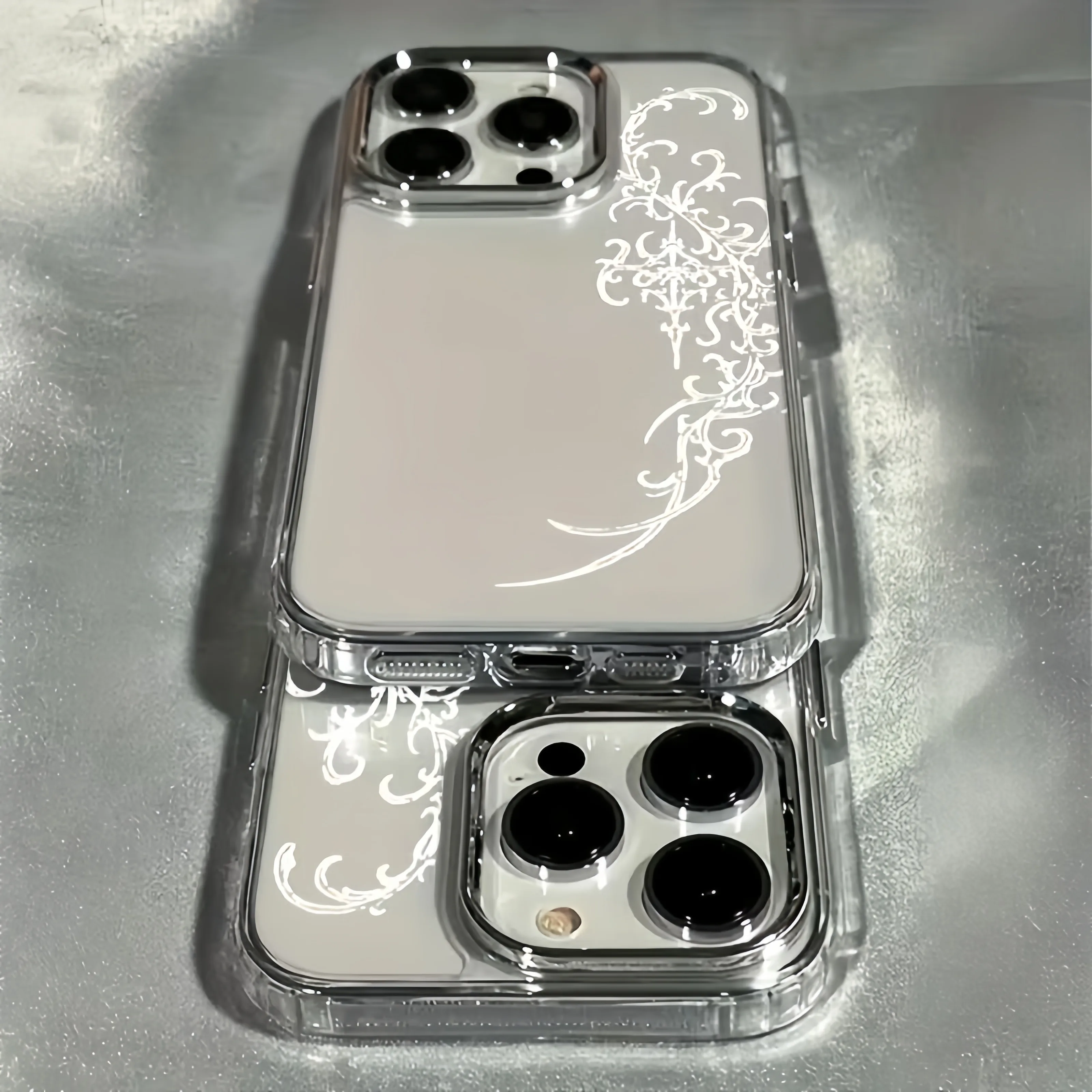 Gothic Pattern Metal Frame Transparent Soft Phone Case For iPhone 17 16 15 14 Pro Max 13 12 11 XS X XR 7 8 Plus 16E 17 Air Cover - view 5