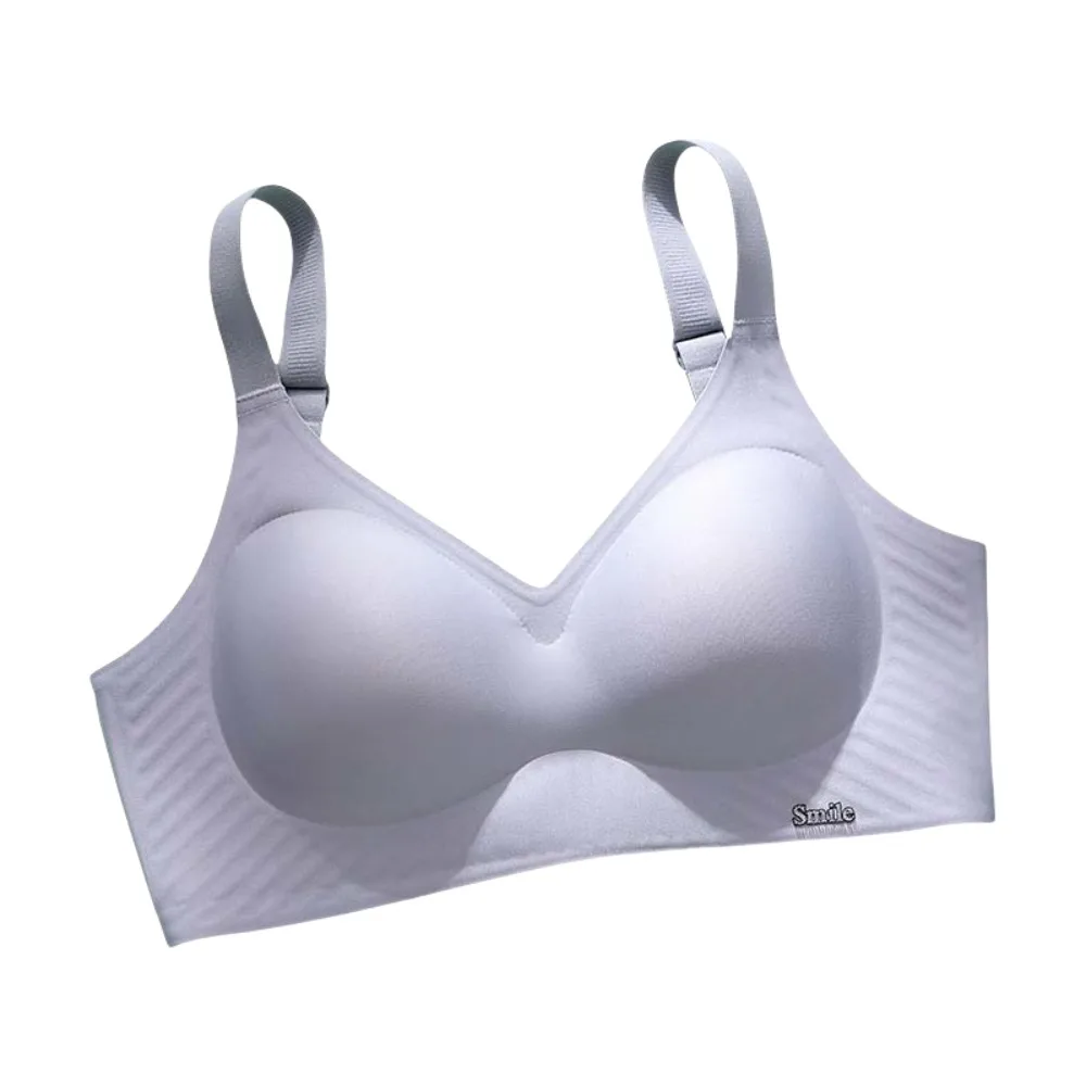 حمالة صدر بدون خياطة بحروف إنجليزية مقاومة للصدمات ومضادة للترهل حمالة صدر لاسلكية عميقة على شكل حرف V ملابس داخلية جيلي بلون سادة للنساء لليوجا