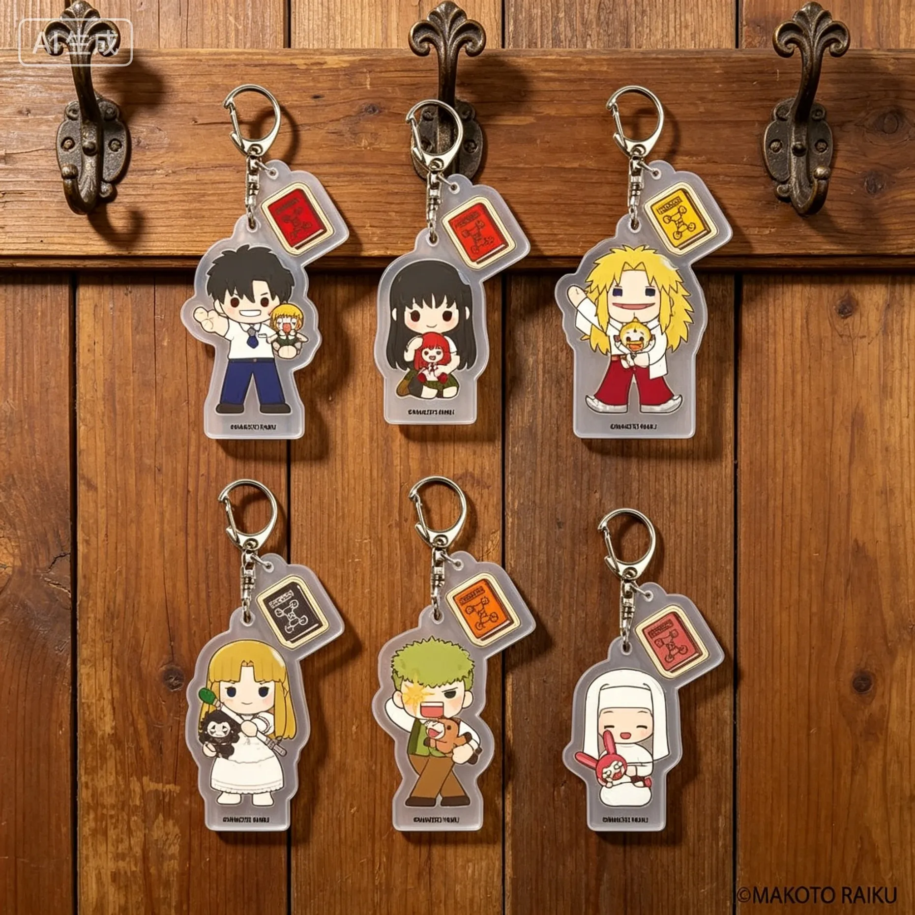 Anime Zatch Bell!  Cute version of Q-style art design for plush toys Tio Human-shaped Acrylic Pendant Keychains bag charm