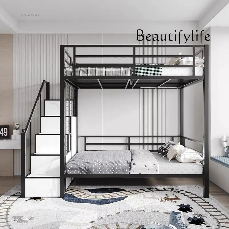 

Upper and lower bunk beds, ladder cabinets, wardrobe combination 1.8 meters, high and low iron bed, small apartment, adult 1.5 m