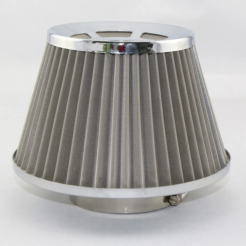 76mm 3inch Stainless Steel Cold Air Filter Racing Sports High Flow Air Intake Filter Mesh Cone Universal Car Air Intake Filters