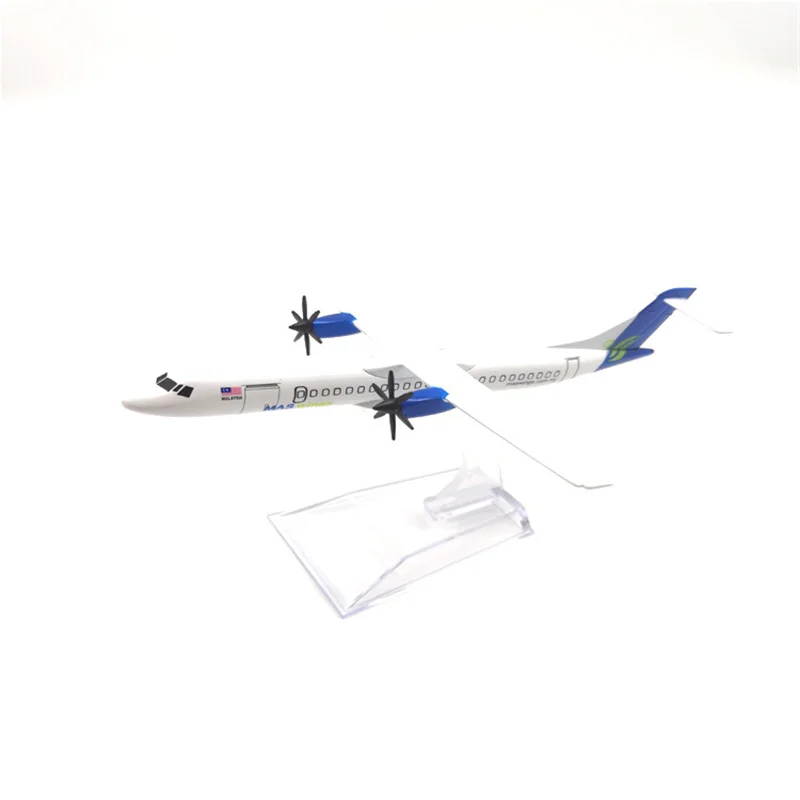 16CM 1:400 Model Diecast Alloy Airplane Air ATR-72 Malaysia Firefly Propeller Airline Display Toys Model With Stand Display Fans