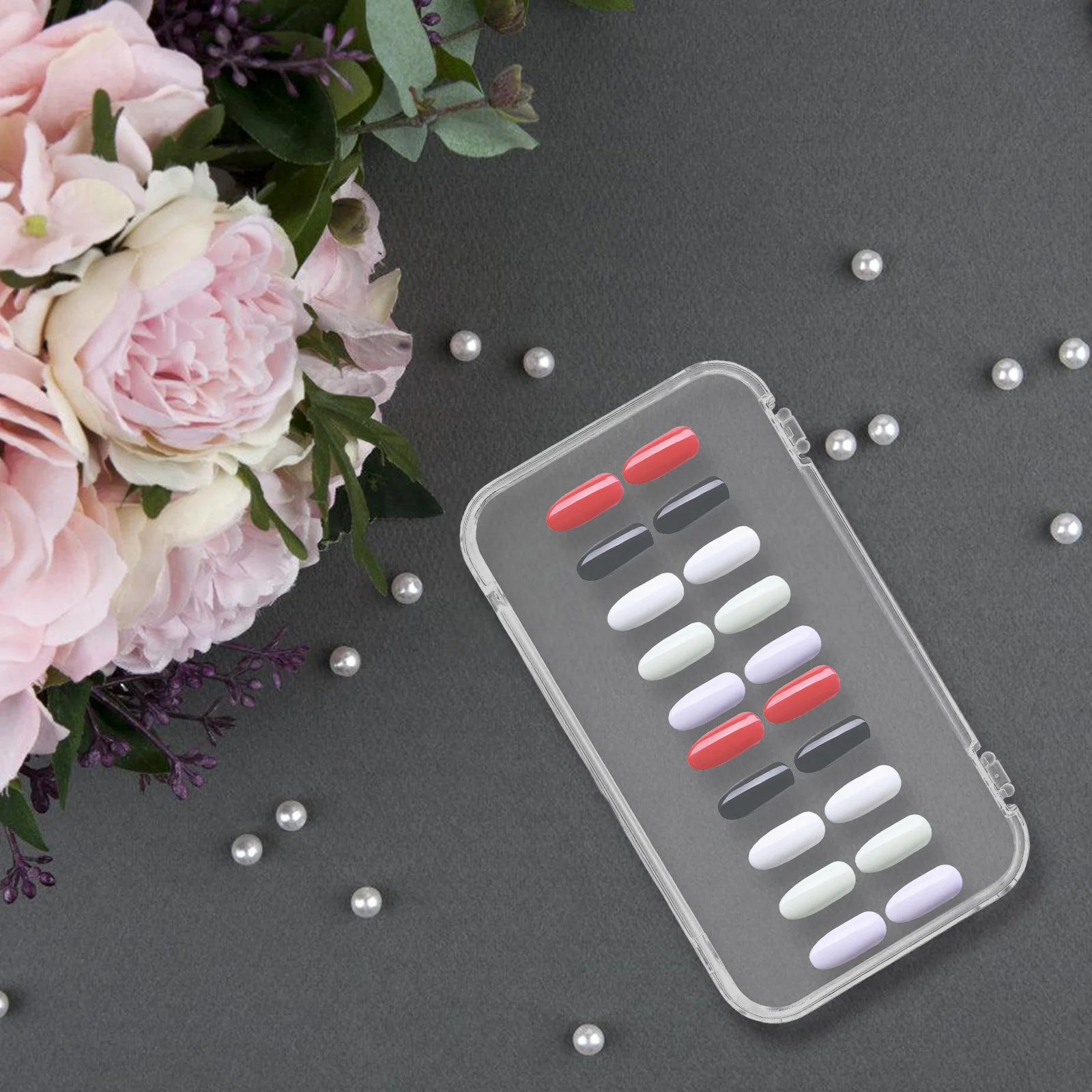 

12Pcs Clear Press on Nail Organizer Rectangle Transparent Plastic Storage Box Compact Case for Nail Tips Accessories