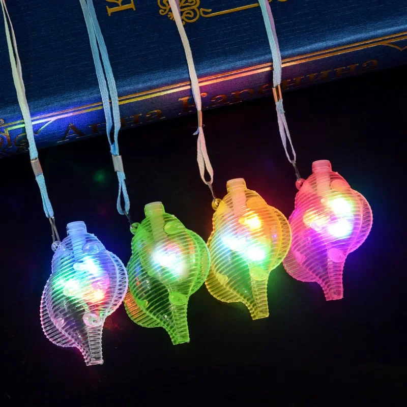 10 Pack Conch Sea Snail Glow  Bulk Party  LED Light Up Whistles Lanyard Necklace Cosplay navidad Halloween