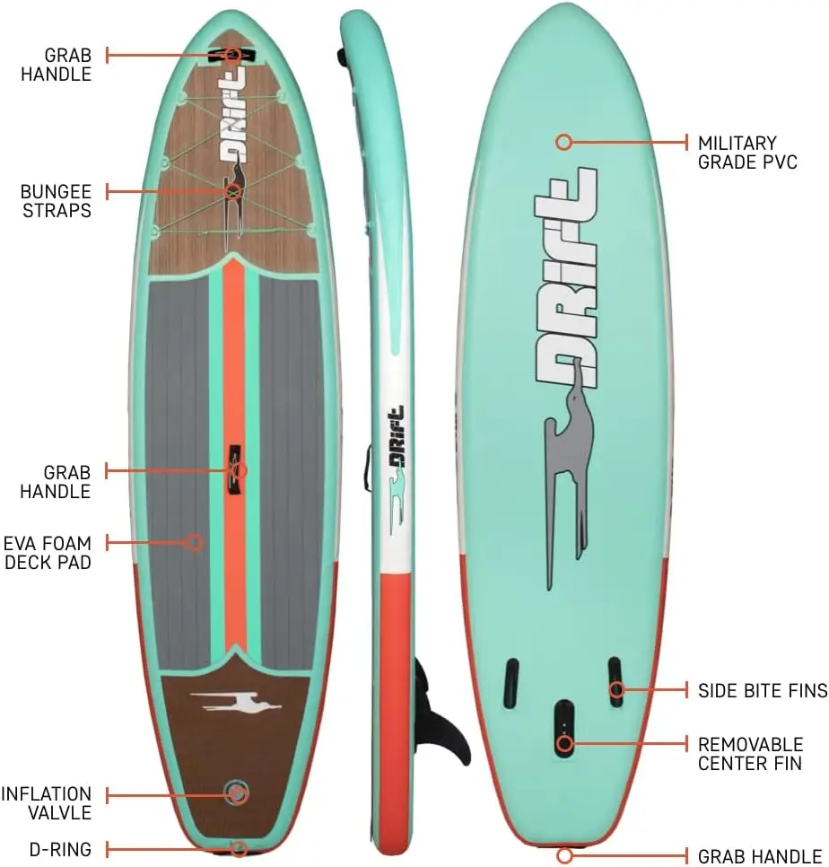 Classic Inflatable Paddle Board - SUP Paddle Board & Accessories for Water Adventures - Portable Stand-Up Paddle Board for