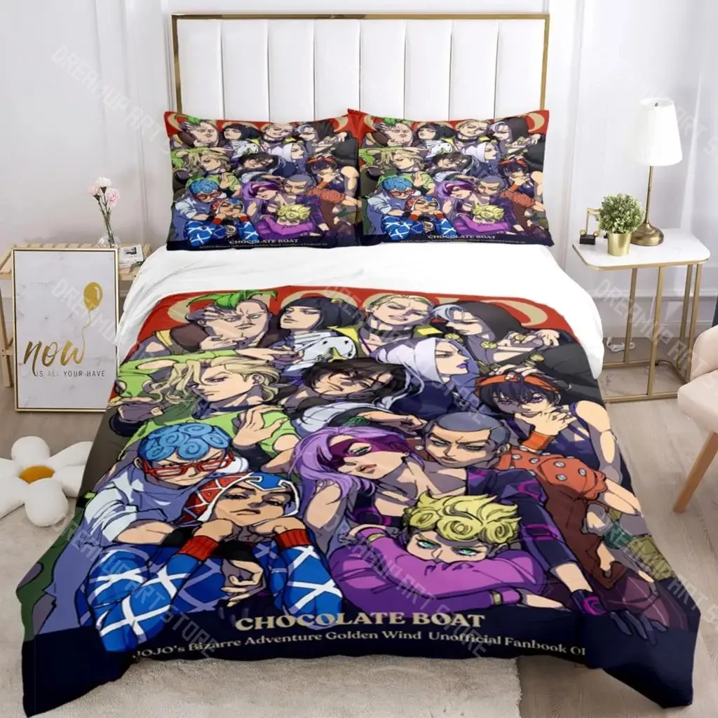 3D Printed JoJos Anime Bizarre Adventure Bedding Set for Boys Girls Duvet Cover Twin Queen King Full Single Double Sizes