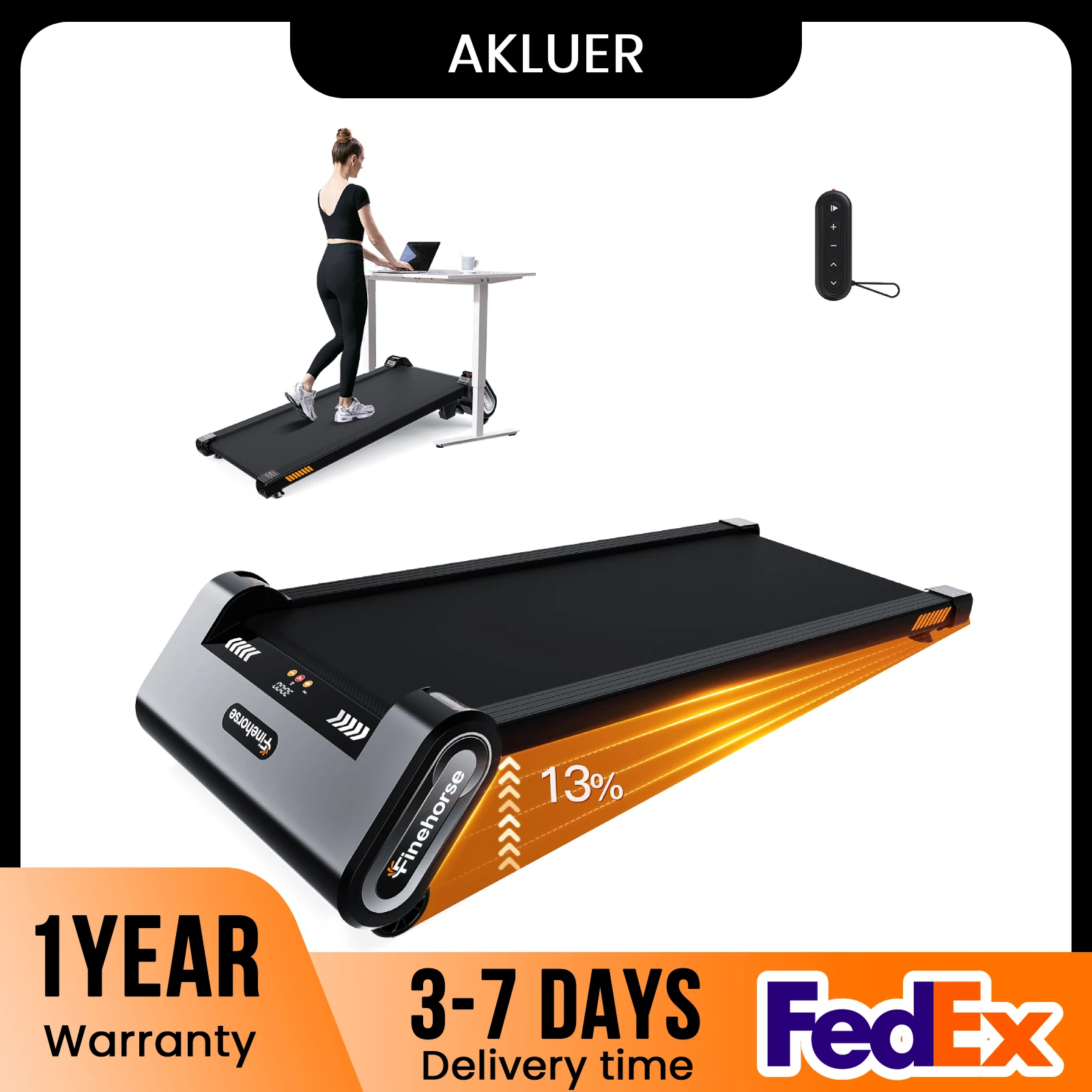 

Under Desk Treadmill with Auto Incline,Walking Pad Treadmill 6-Level 13% Auto Incline,2.5HP Portable Treadmills for Home&Office