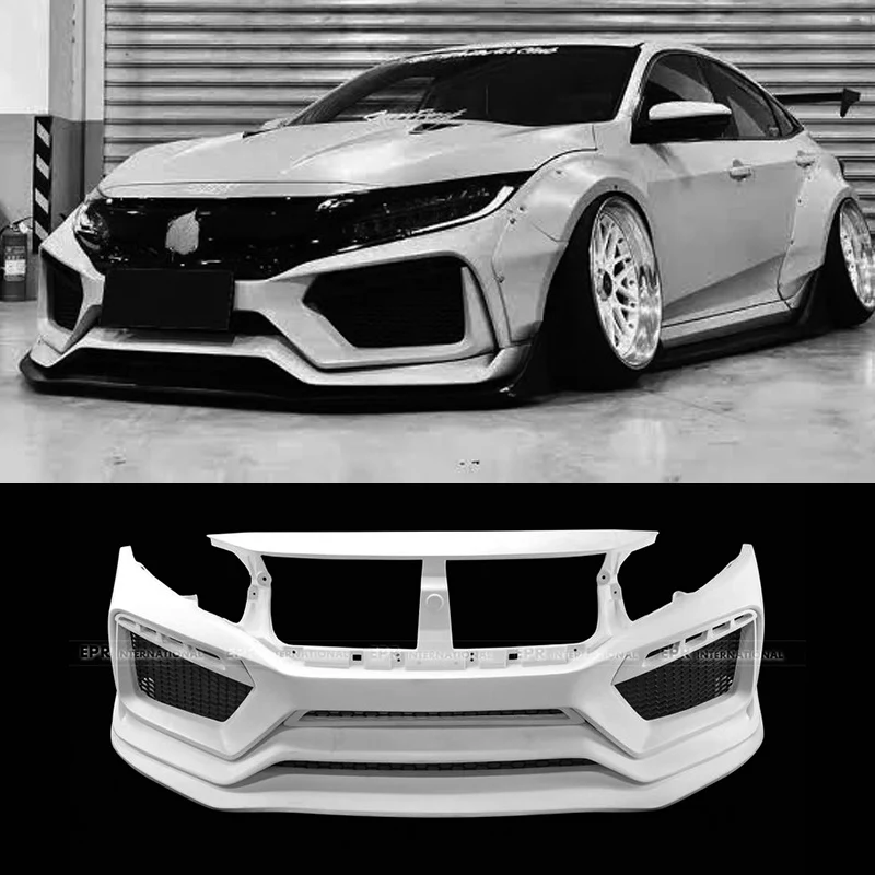 

For Civic 10th Generation FK7 FC Robot wide body front bumper (WIth front lip)