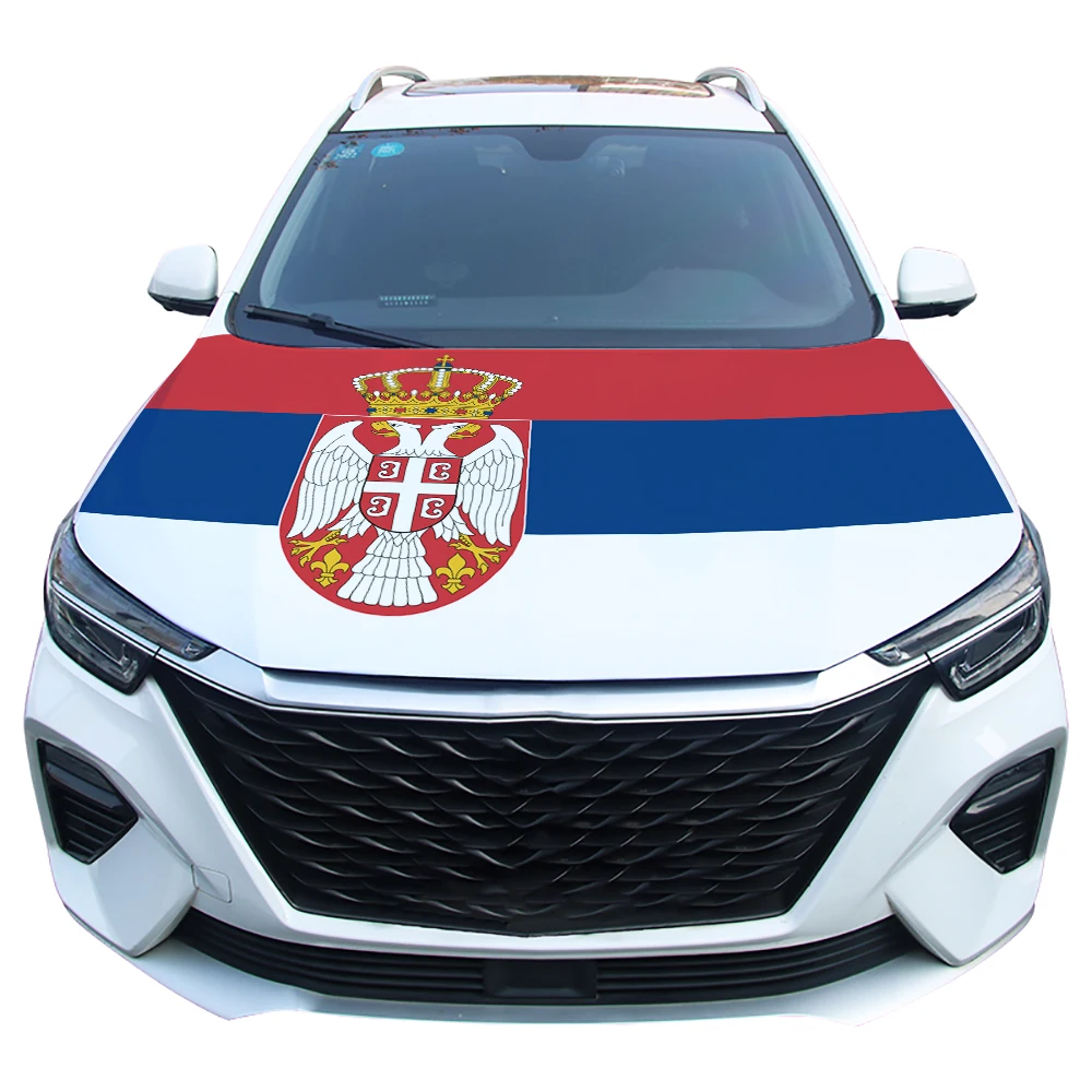 National Serbia Flag Car Engine Hood Cover Nationals Car Hood Cover Flag For Vehicle Decoration