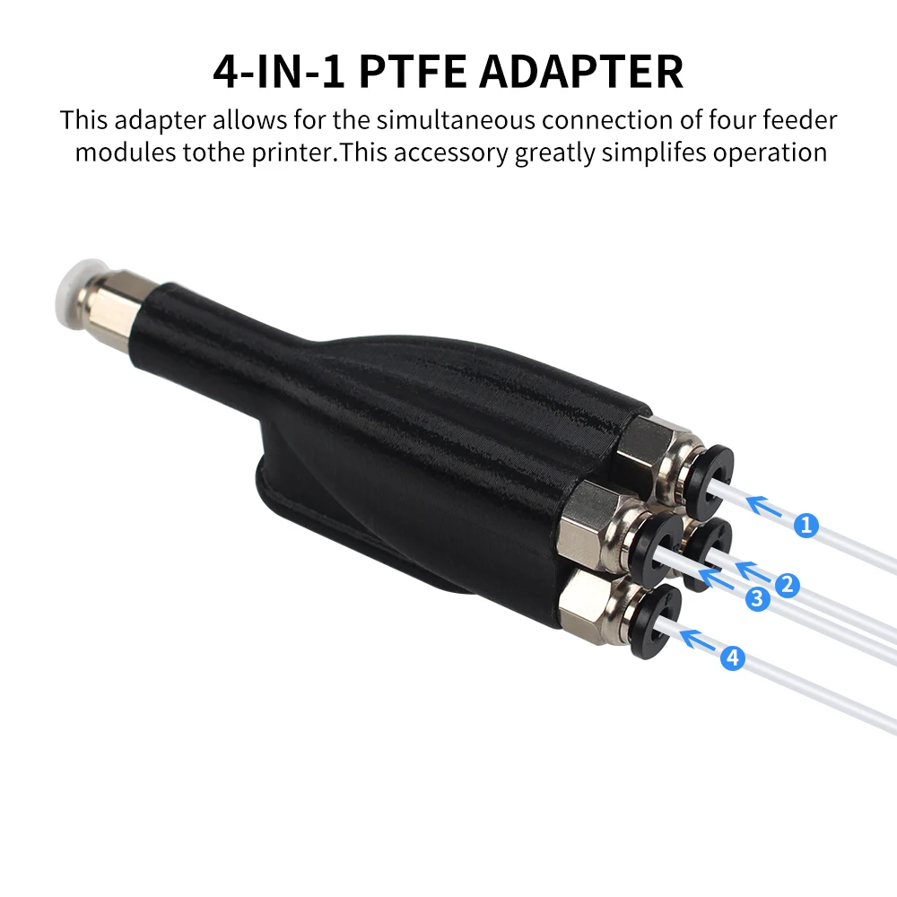 For Bambu Lab A1/P1/X1/A1mini/X1E 4-in-1 PTFE Adapter 3D Printer Accessories AMS Tubing Connectors for Bambu lab 3D Printers