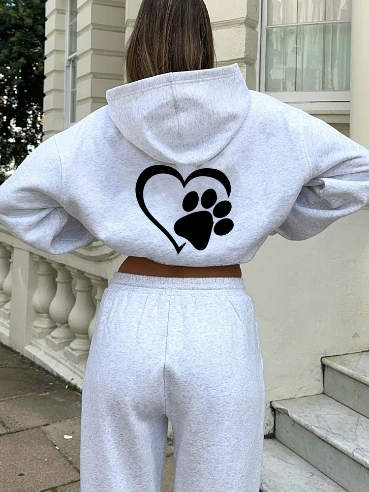 Womens Printting 2 Pcs Sets Gothic Hoodies Pant Autumn Winter Sweatshirt Sweatpants White Hoody Pullover Female Tracksuit Hooded