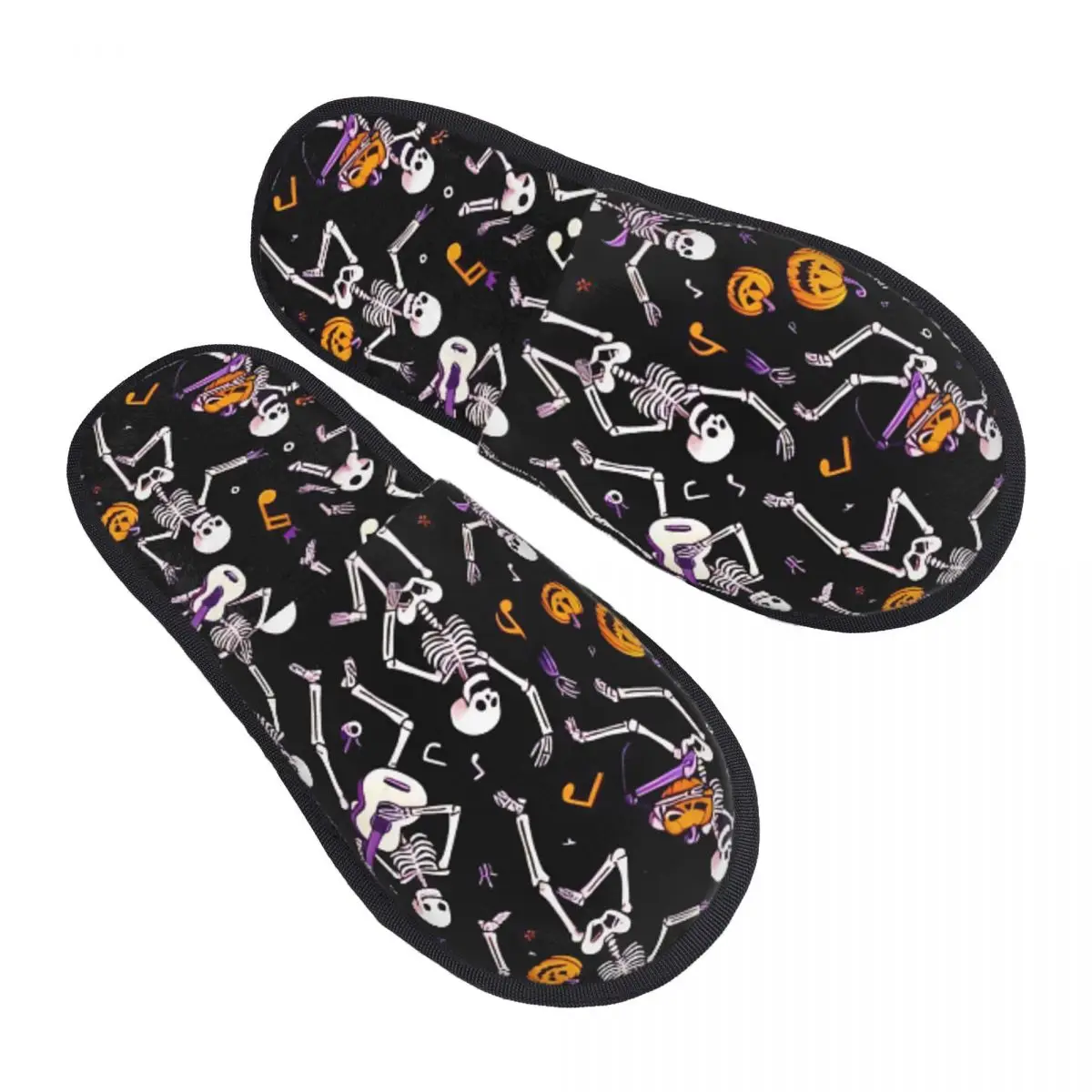 Halloween Ghost Pumpkin Spooky  Witch Bedroom Slippers with Memory Foam Slipper House Shoes with Anti-Skid Sole
