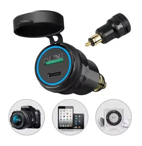 

Новое водонепроницаемое зарядное устройство для мотоцикла QC3.0 USB C-Type PD адаптер питания Hella DIN розетка быстрое зарядное устройство для BMW Ducati Triumph