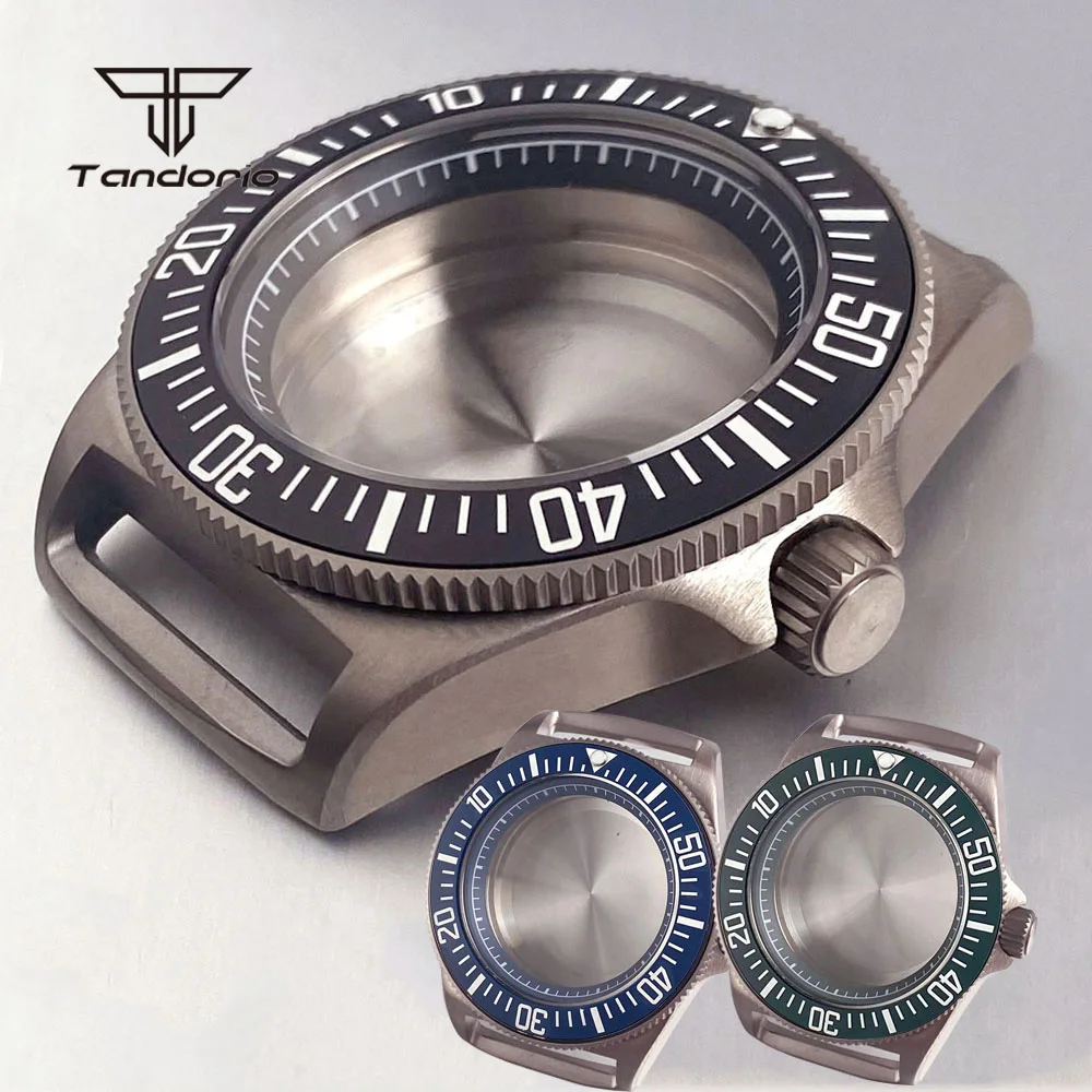 42mm Titanium Dive Watch Case Black/Blue/Green Bezel Sapphire Fit NH35 NH36 NH38 ETA2824 PT5000 Wristwatch Mod Parts Accessories