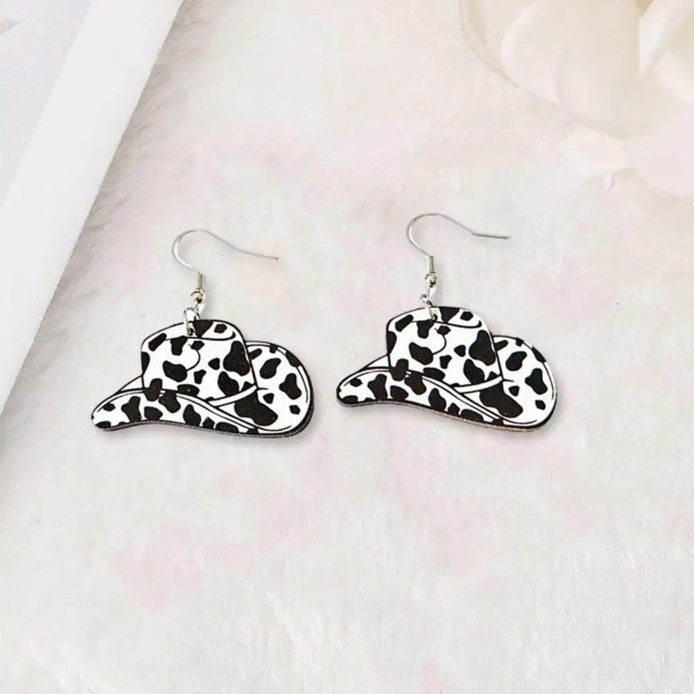 Wooden Earrings for Women Wooden Cowgirl Earrings Set Lightweight Western Dangle Earrings Funny Cowboy Hat Boot for Women