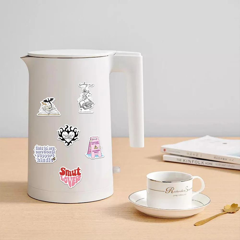 52PCS Bookish Smutty Reading Stickers Scrapbooking Collage Material Reading Enthusiasts Reading Dicycle Decorative Stickers